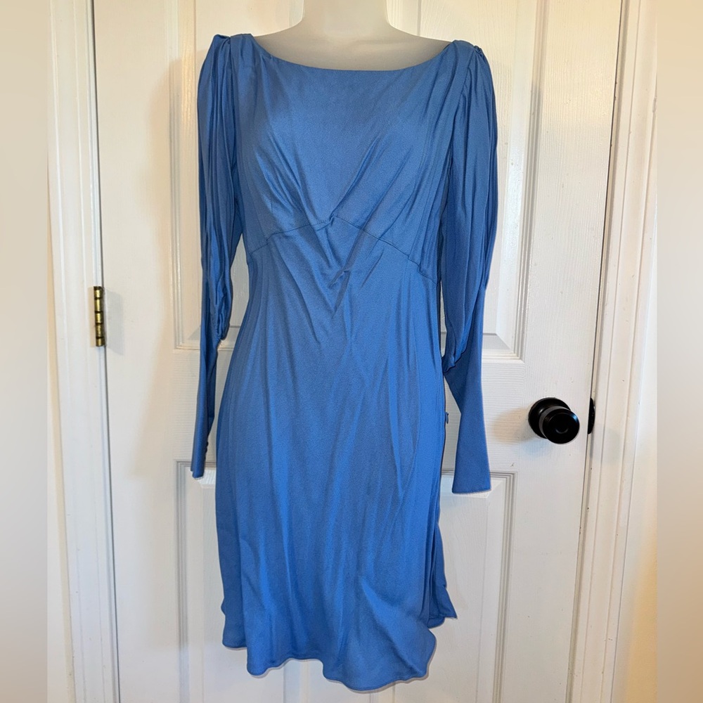 Free People Long Sleeve Blue Dress